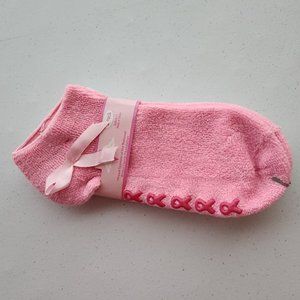 Ankle Socks 2 Pairs White Pink Breast Cancer Awareness Theme Ladies Size 9 - 11.